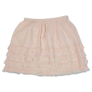 Mini Boden Girl Sz 11/12 Pink Ruffled Skirt Spring Easter Balletcore Dressy Cute